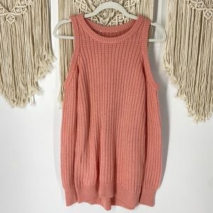 Michael Kors Ribbed Knit Cold Shoulder Sweater